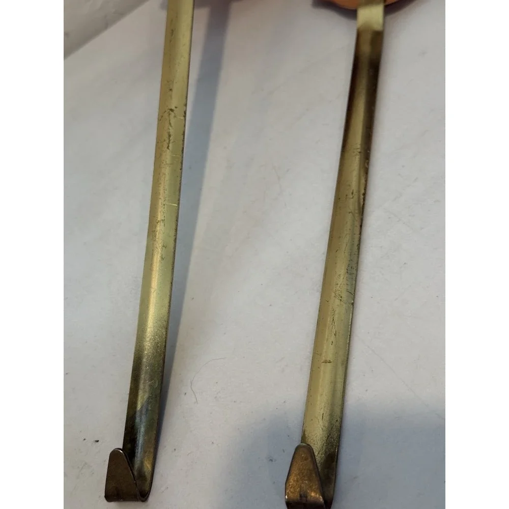 Vintage/Antique Solid Copper & Brass Handle 2pc Utensil Set w/ Hanging Loops